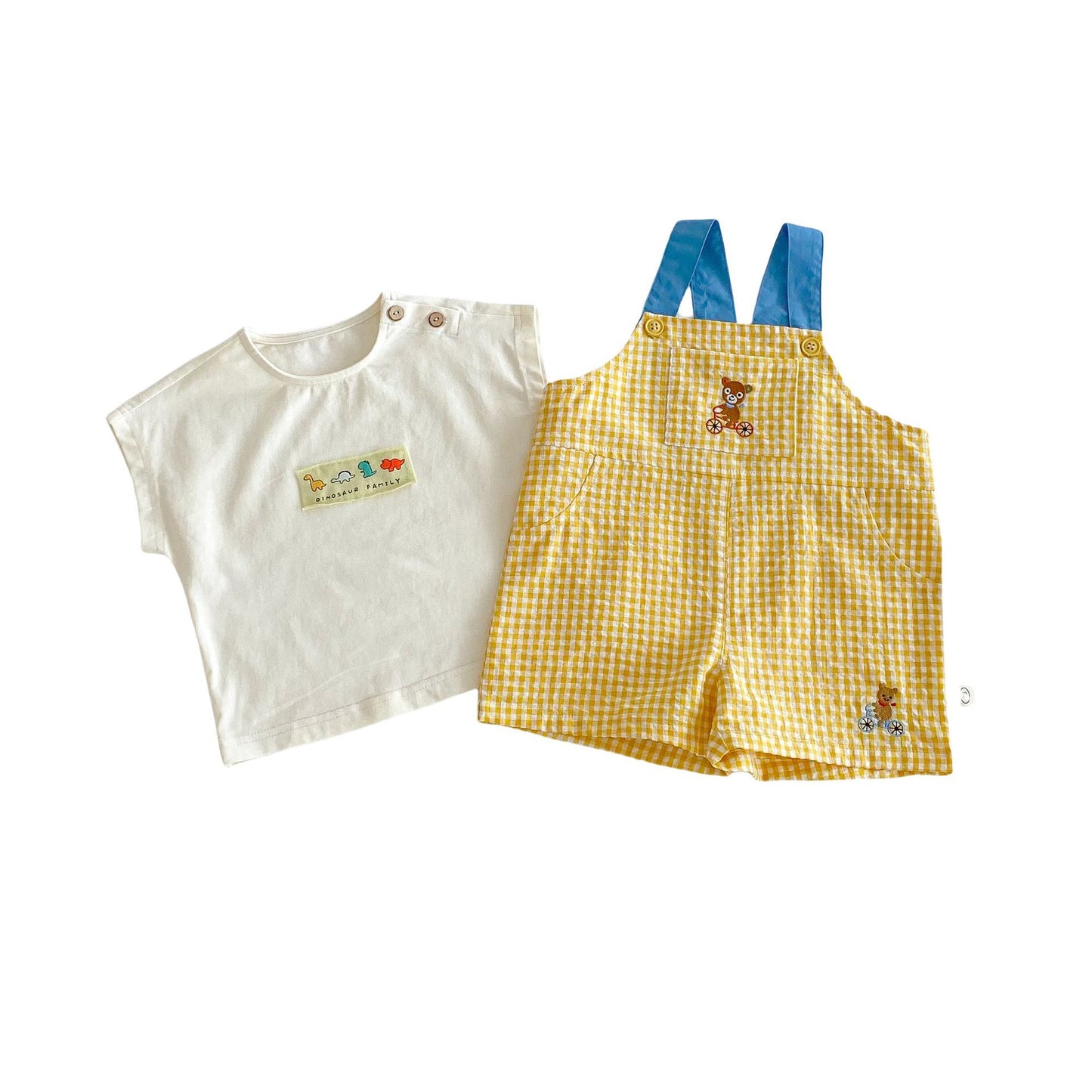 Children's No Plaid Suspender Summer Korean Contrast Color Bear Children's Pants