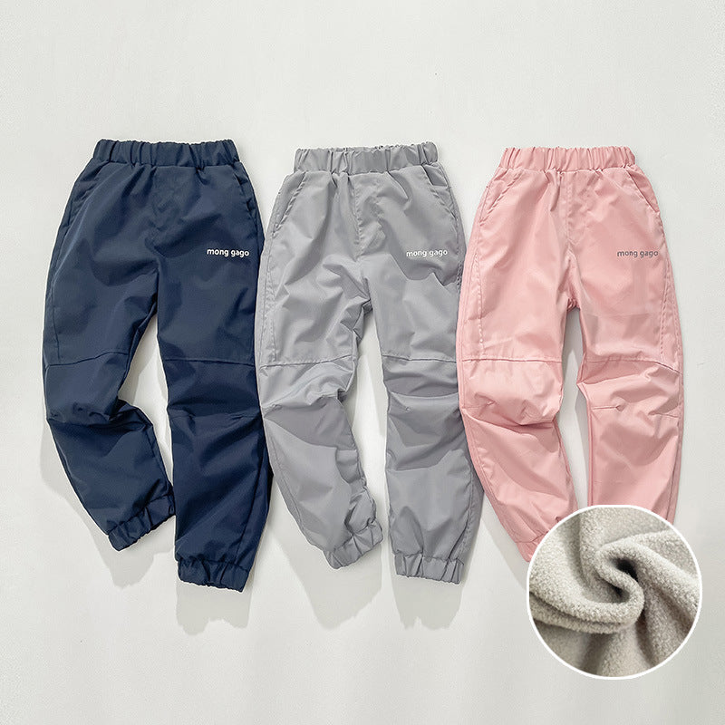 Children's Waterproof Fleece-lined Medium Large Warm Tactical Children's Pants
