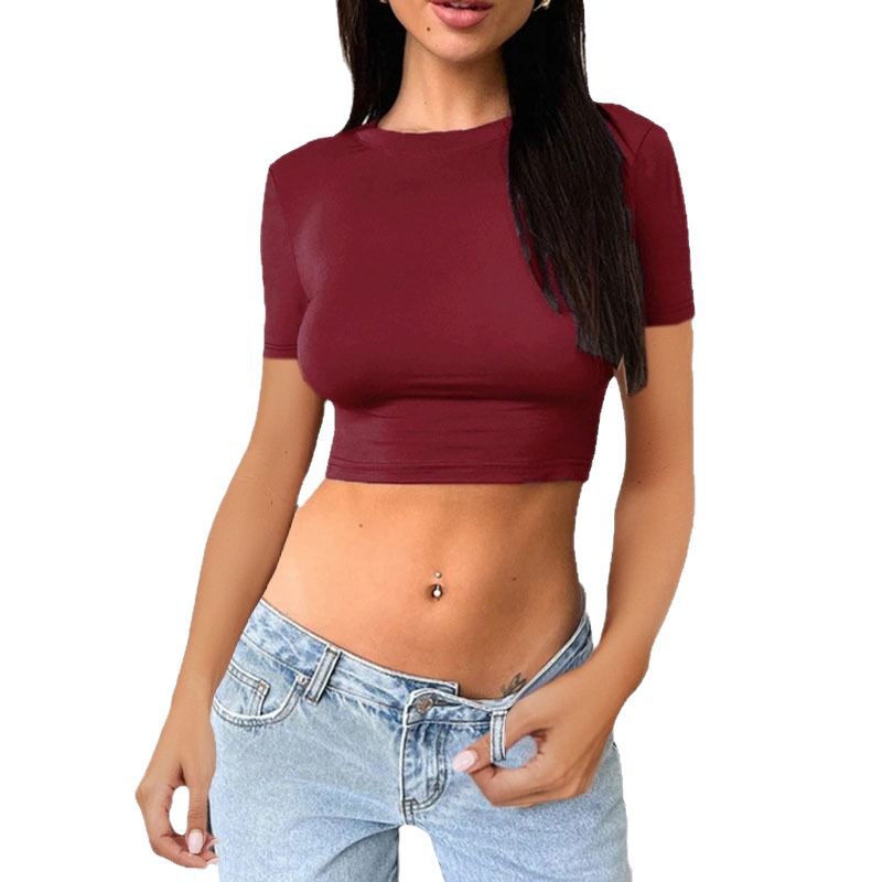Beautiful Charming Women's Casual Cropped Short-sleeved Women's T-shirt