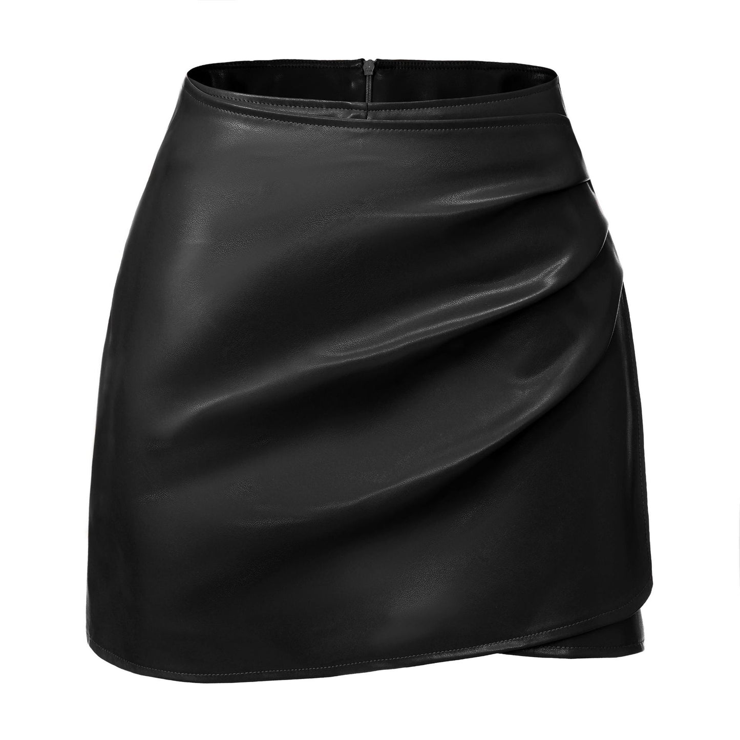 Women's Waist Zipper American Quality Sexy Leather Skirt