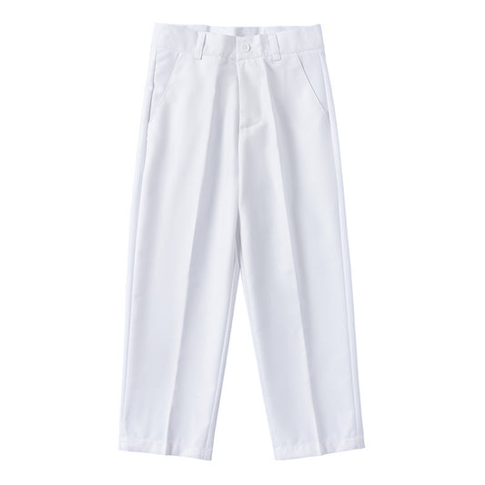 Children's White Primary School Uniform Summer Thin Trousers Performance Children's Pants