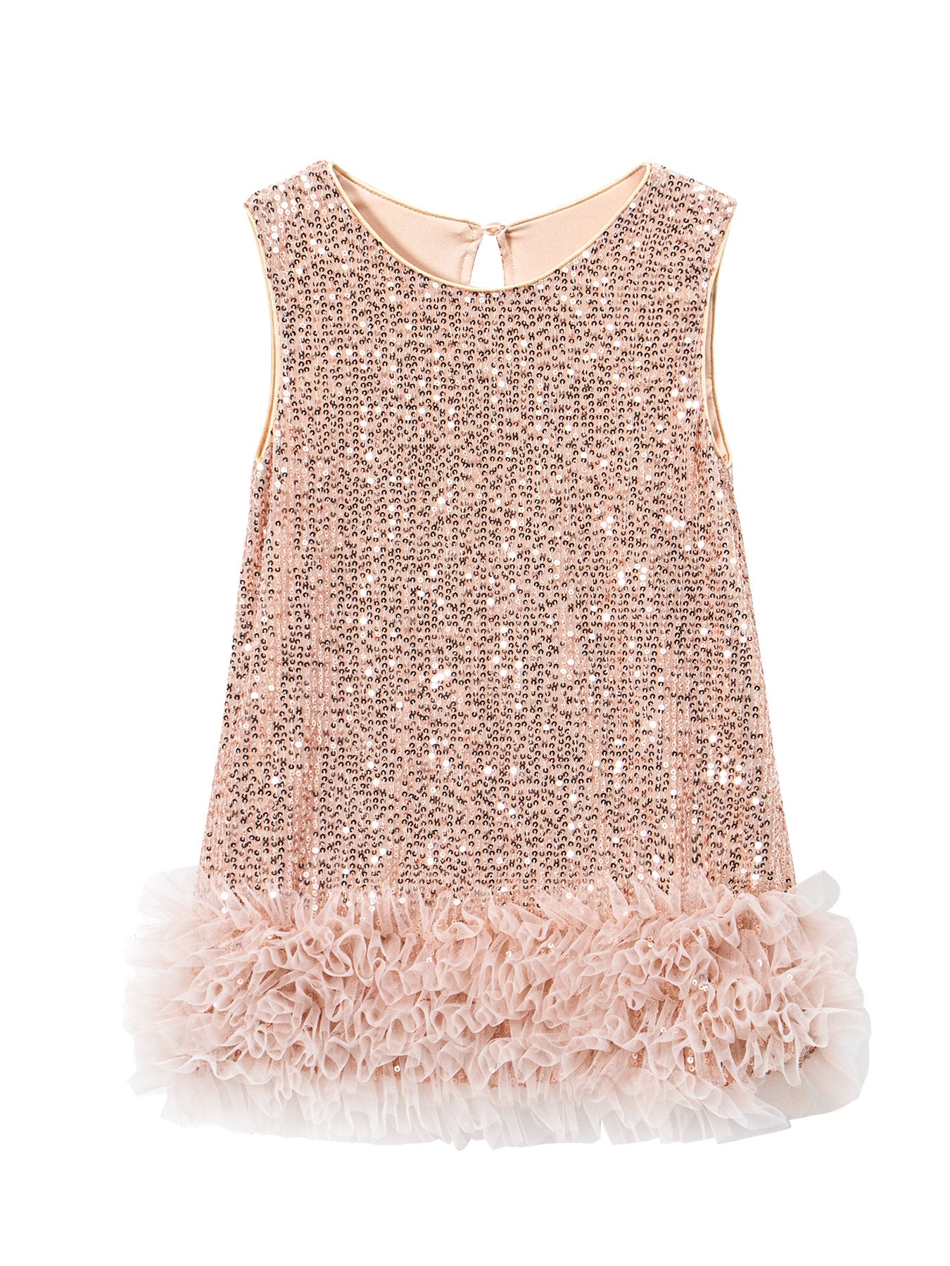Children's Leaf Clothing Vest Sequin Gauze Fashionable Princess Children's Dress