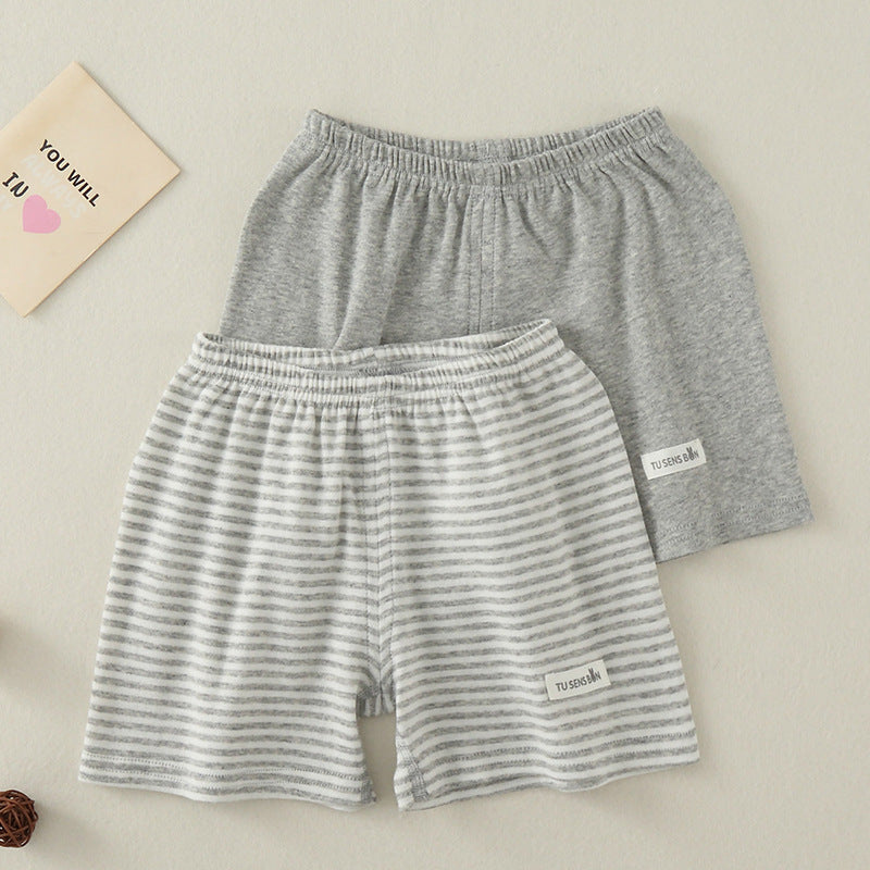 Children's Cotton Shorts Summer Thin Striped Boys Points Casual Loose Children's Pants