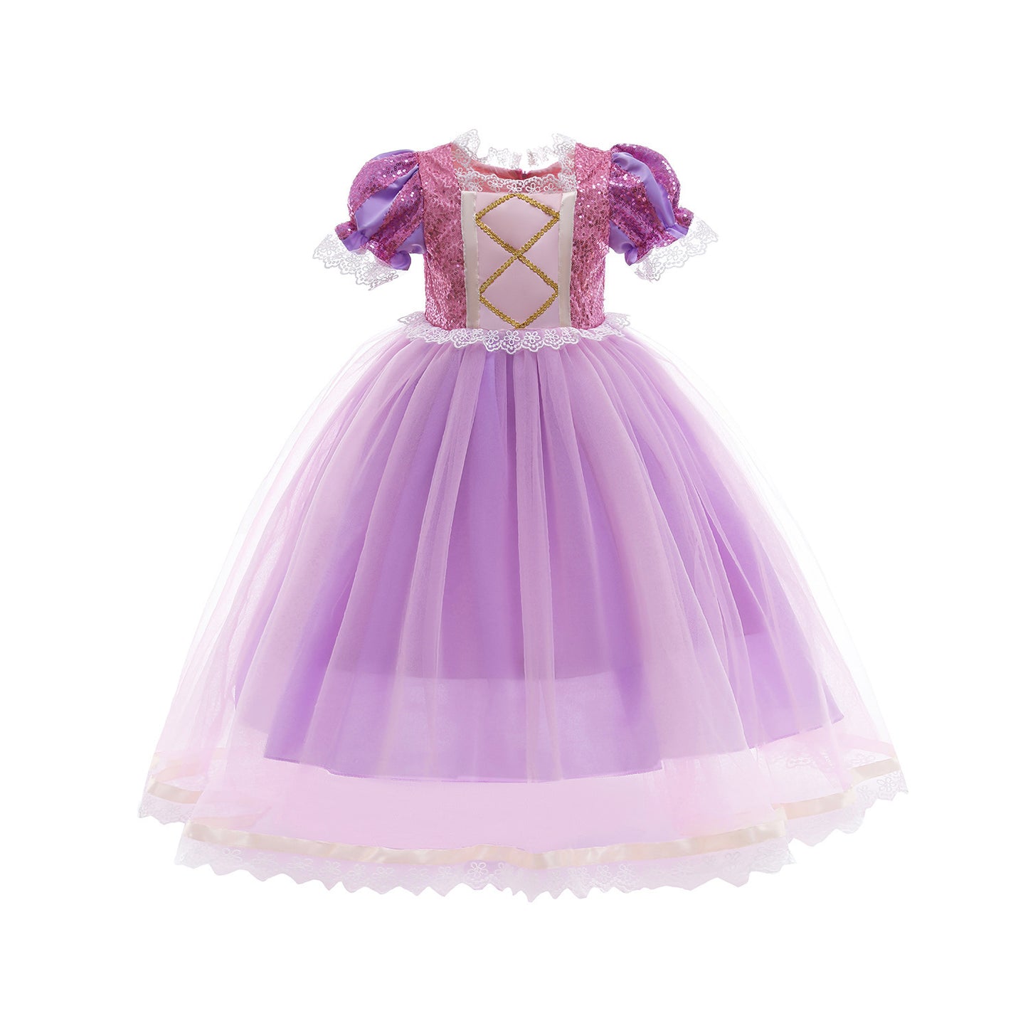 Comfortable Charming Princess Frozen Long Hair Children's Dress