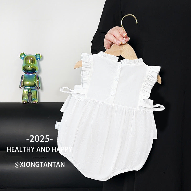 Summer Princess Trendy Thin Clothes First Month Old Days Crawling Jumpsuit, Climbing Suit