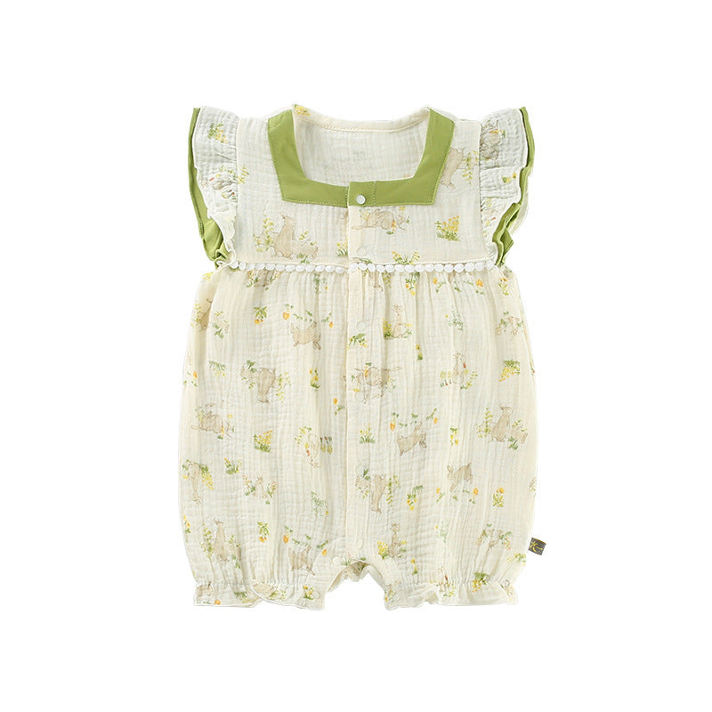 Thin Clothes Floral Front Buckle For Jumpsuit, Climbing Suit