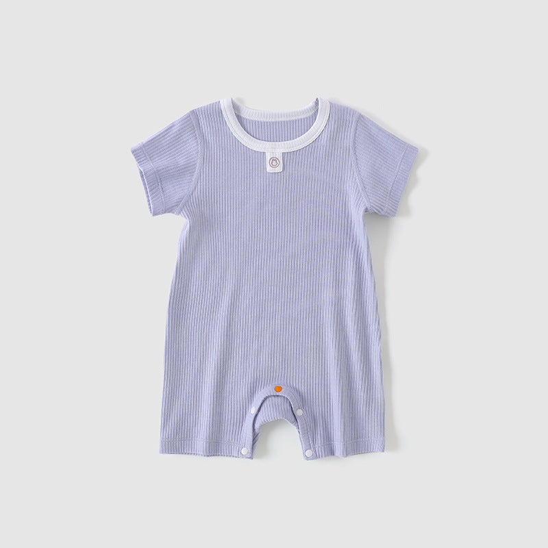 Summer Infant Ice Cream Short Sleeve Closed Crotch Rompers Modal Jumpsuit, Climbing Suit