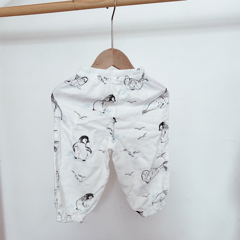 Thin Bamboo Cotton Outerwear Pajama Infant Breathable Children's Pants