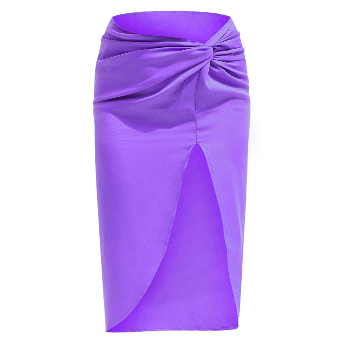 Women's Solid Color Satin Split Package Hip With Skirt
