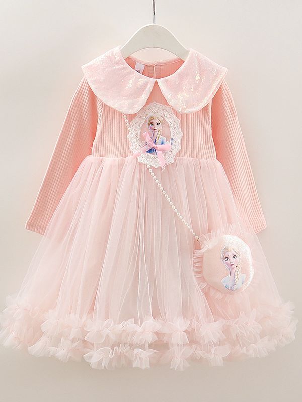 Children's Princess Long Sleeve Tulle Tutu Western Style Children's Dress
