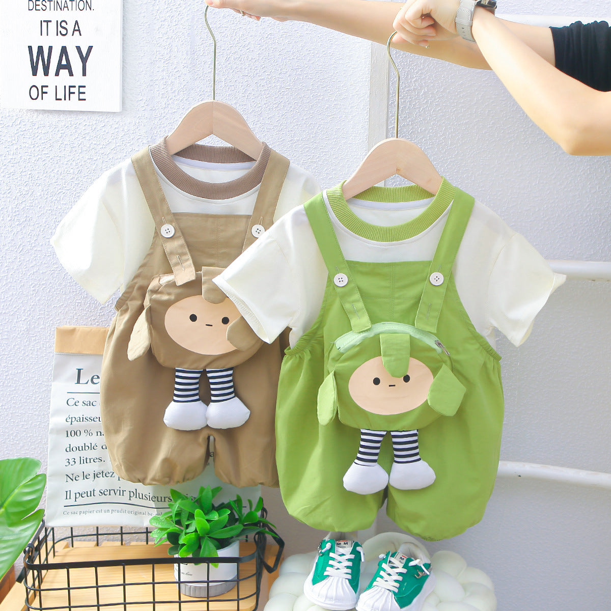 Children's Korean Style Clothing Man Woman Cartoon Little Short Children's Suit