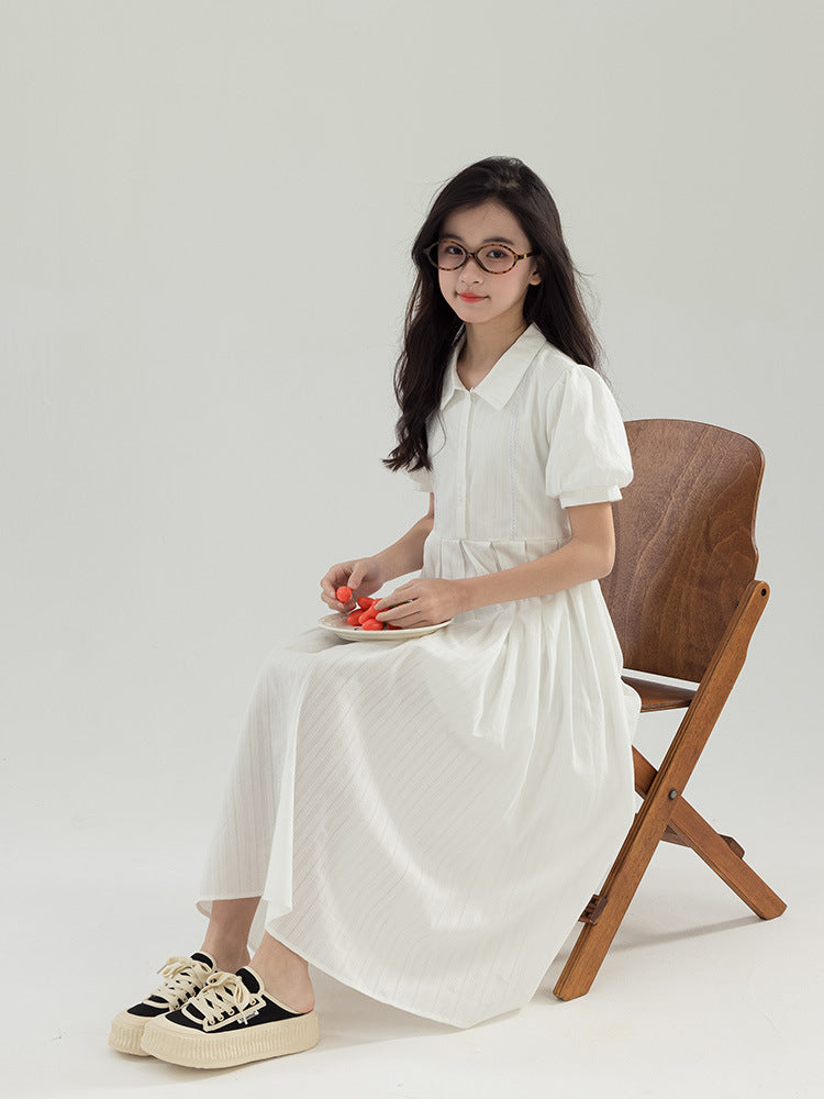 Sweet Organ Pleated Shirt Temperament College Style Children's Dress