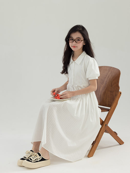Sweet Organ Pleated Shirt Temperament College Style Children's Dress