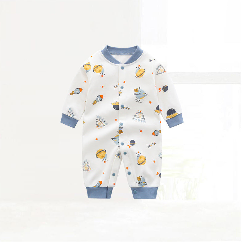 Children's Autumn Romper Cotton Long-sleeved Double-sided Jumpsuit Infants Jumpsuit, Climbing Suit