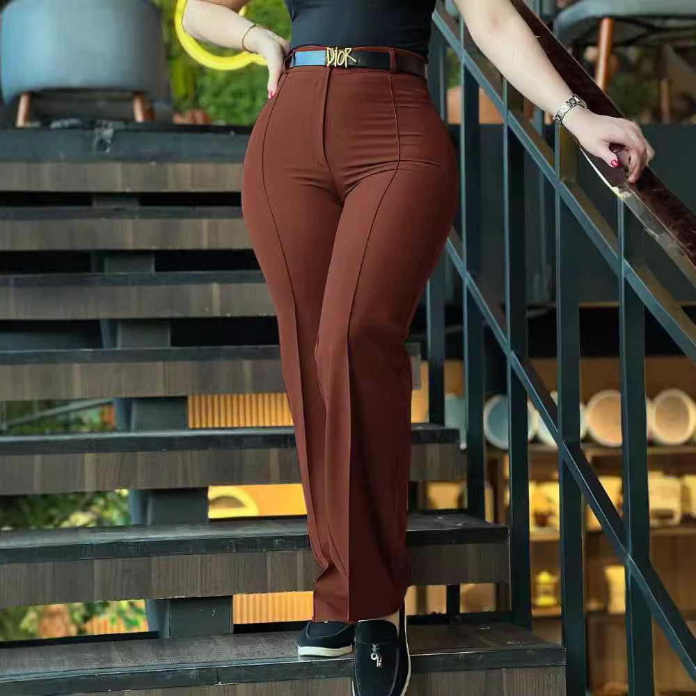 Women's Dry Well High Waist Save Design Casual Pants