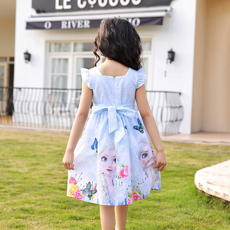 Children's Summer Thin Princess Elsa Fresh Frozen Cool Children's Dress