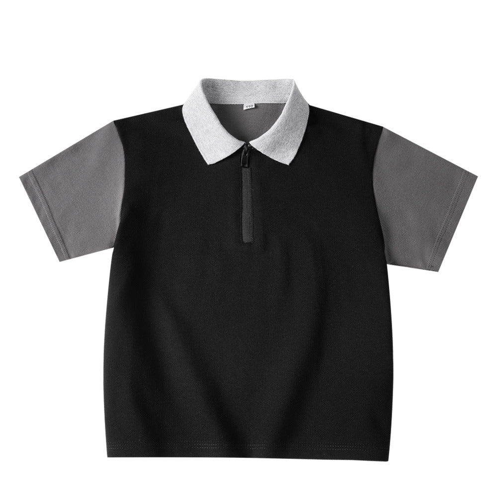 Children's Shirt Tops Contrast Color Pure Cotton Children's T-shirt