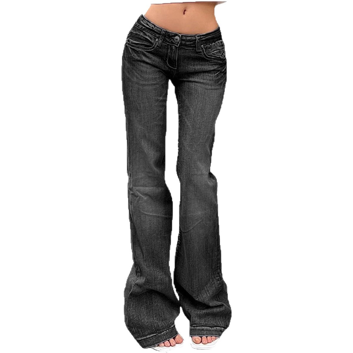Women's American Retro Hot Low Waist Bell-bottom Slim Slimming Jeans