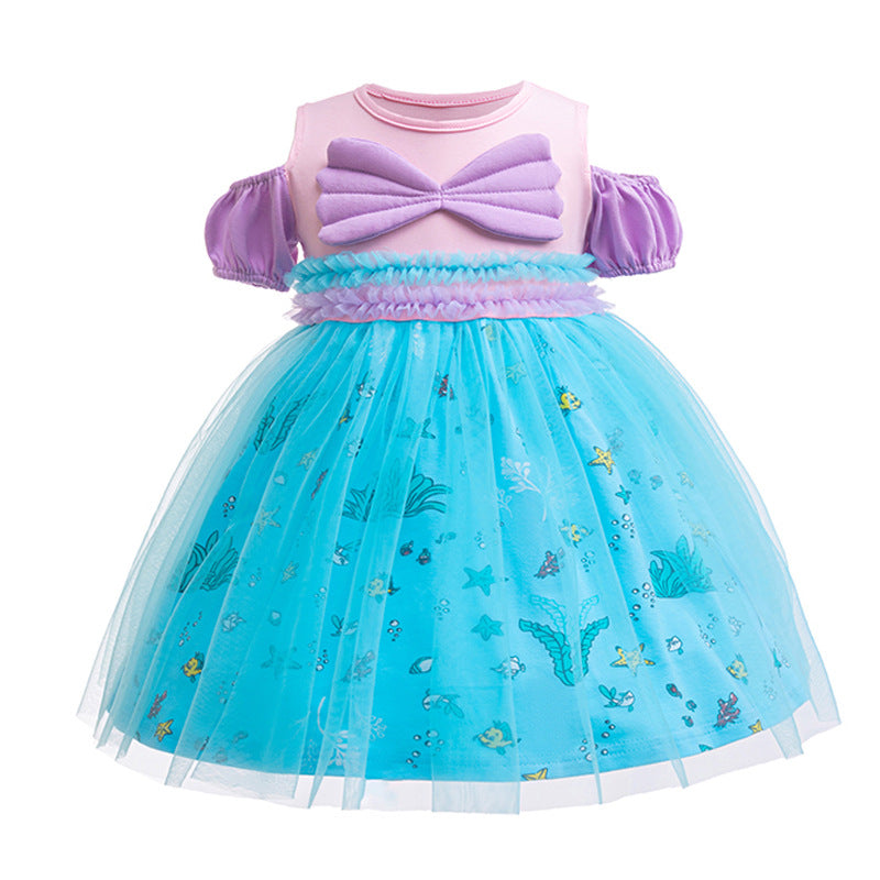 Children's Single Ice Princess Cotton Thin Short-sleeved Children's Dress
