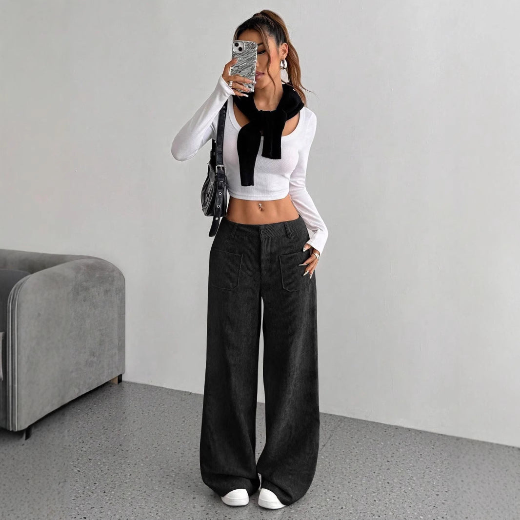 Women's Corduroy Loose Fashion Drape Skinny Casual Pants