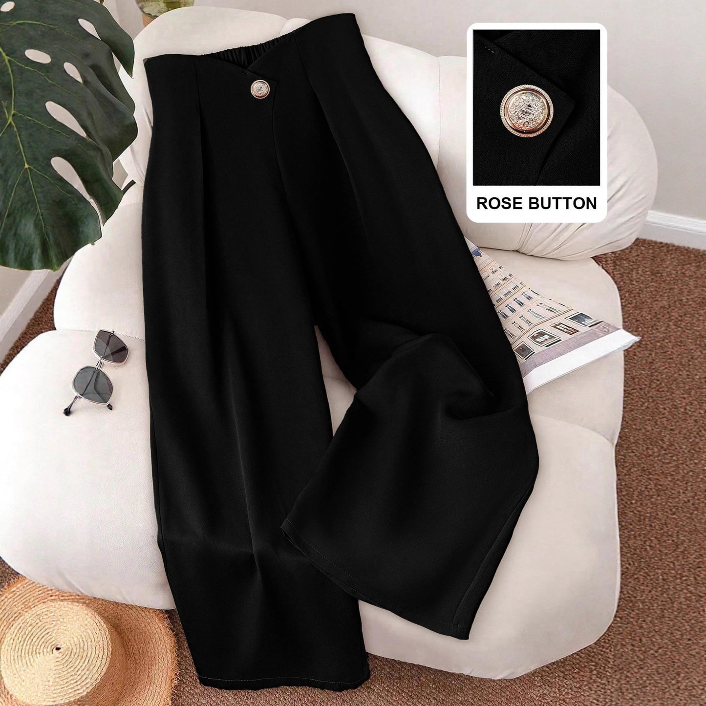 Classic Unique Women's Fashion Button For Casual Pants