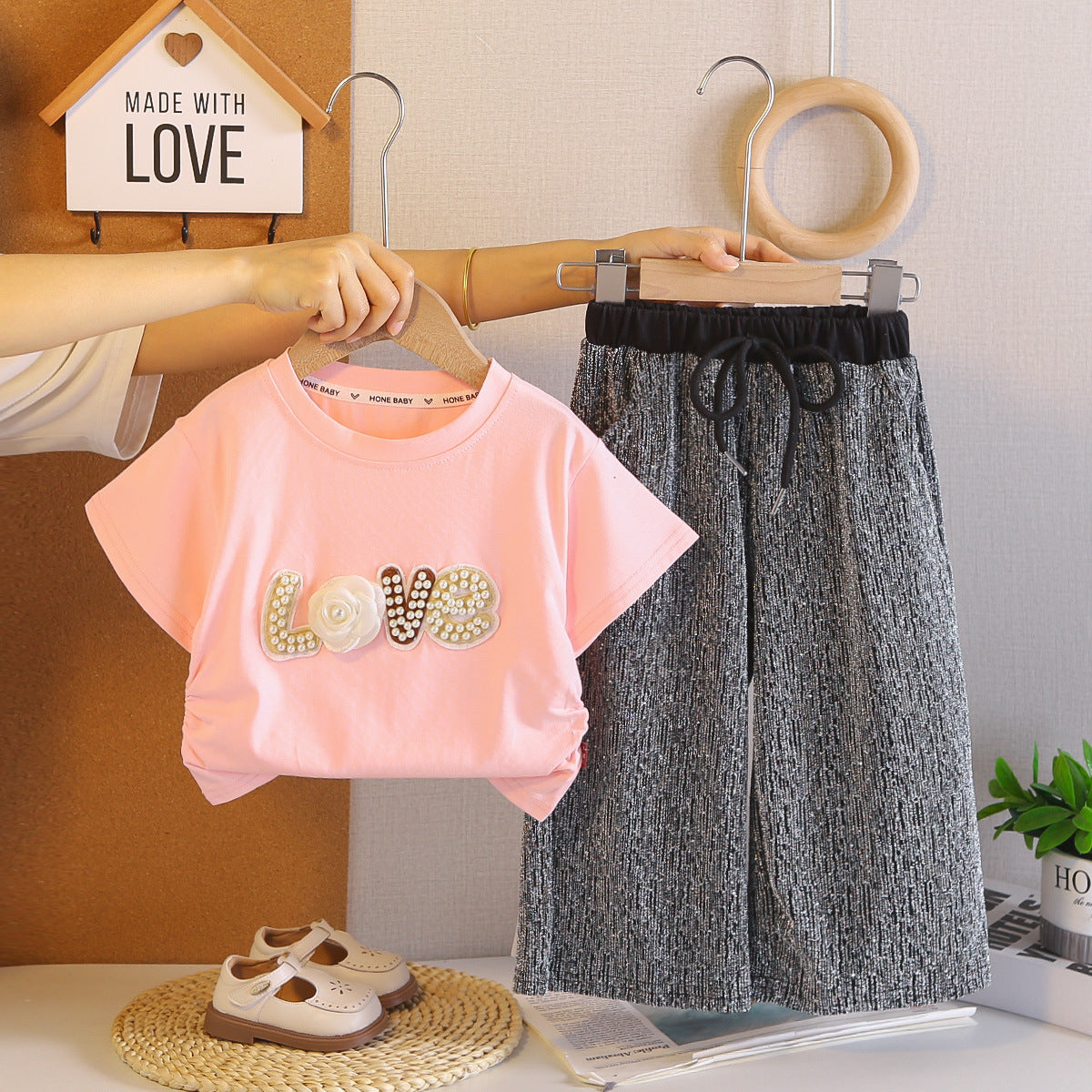 Children's Summer Fashion Short-sleeved Trousers Two-piece Tide Children's Suit