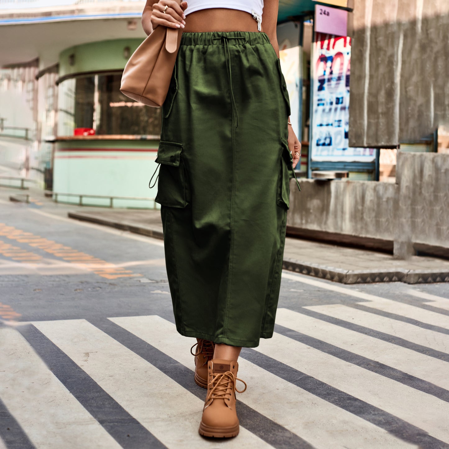 Graceful Versatile New Women's Drawstring Denim Skirt