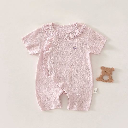 Class Summer Rib Jacquard Cotton Thin Jumpsuit, Climbing Suit