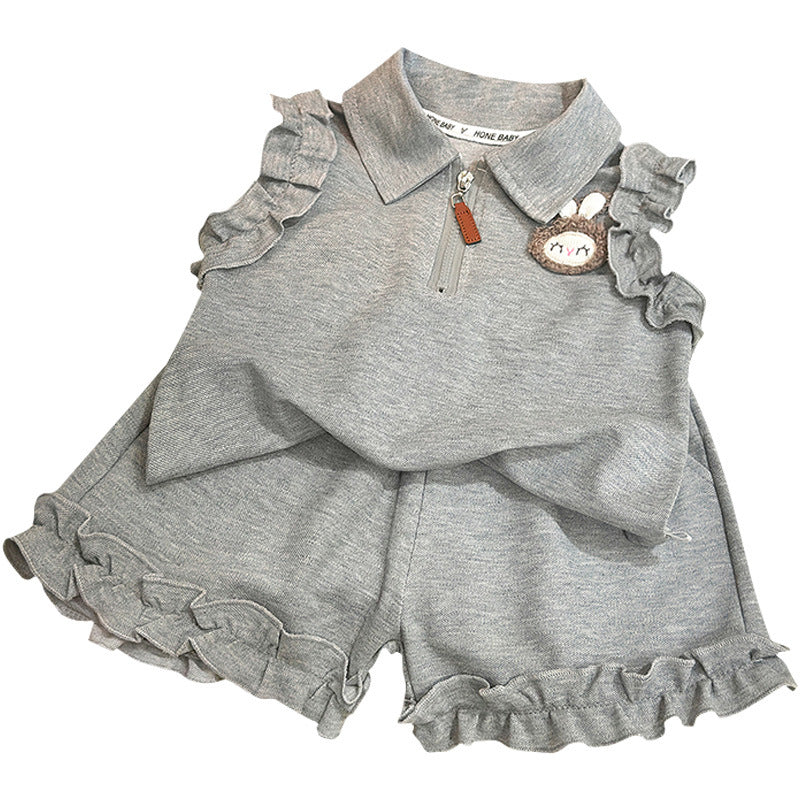 Children's Summer Casual Shirt Shorts Western Style Children's Suit