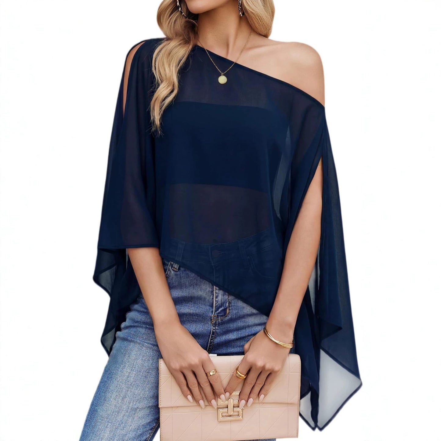 Women's Batwing Sleeve Sun Protective Loose Slimming Tops