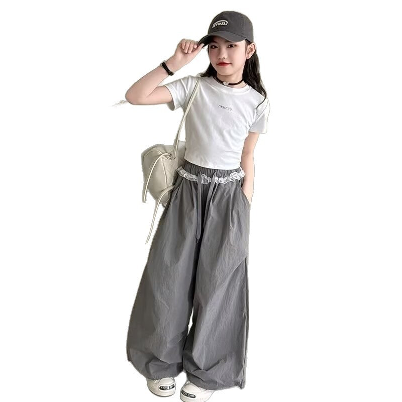 Children's Lace Overalls Summer Cool Casual Thin Children's Pants