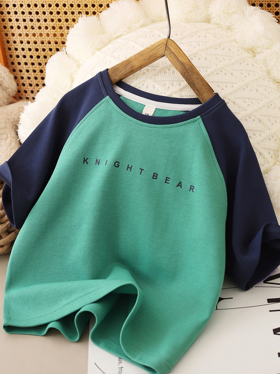 Children's Summer Short-sleeved Color Matching Half-sleeved Medium Children's T-shirt