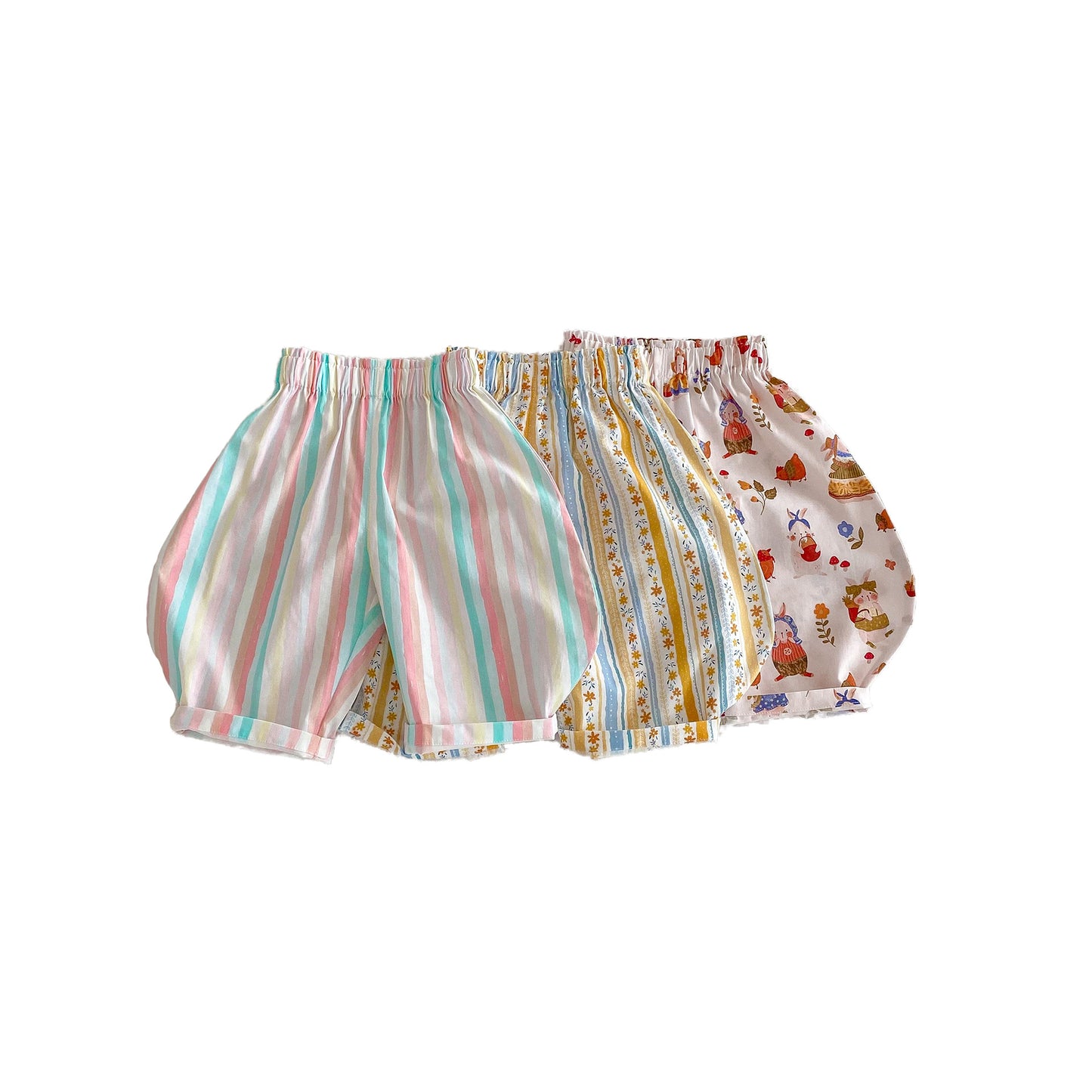 Children's Right Summer Western Style Striped Floral Children's Pants