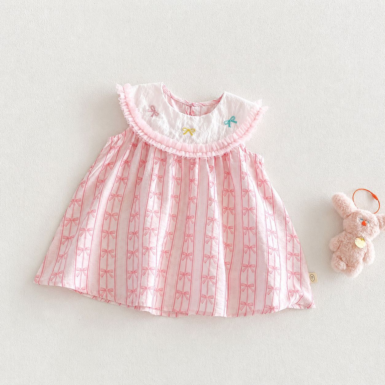 Children's Embroidered Princess Summer Cute Bow Korean Style Skirt Children's Dress