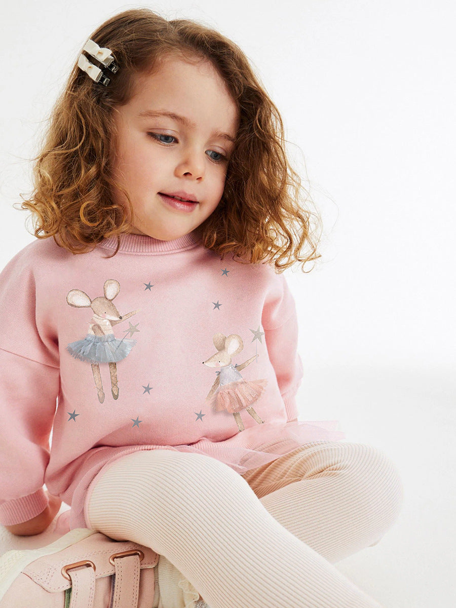 Children's Autumn Long-sleeved Mesh Cute Cartoon Children's Suit