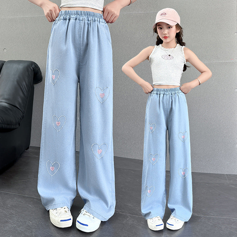 Summer Clothing Jeans Korean Style Western Thin Children's Pants