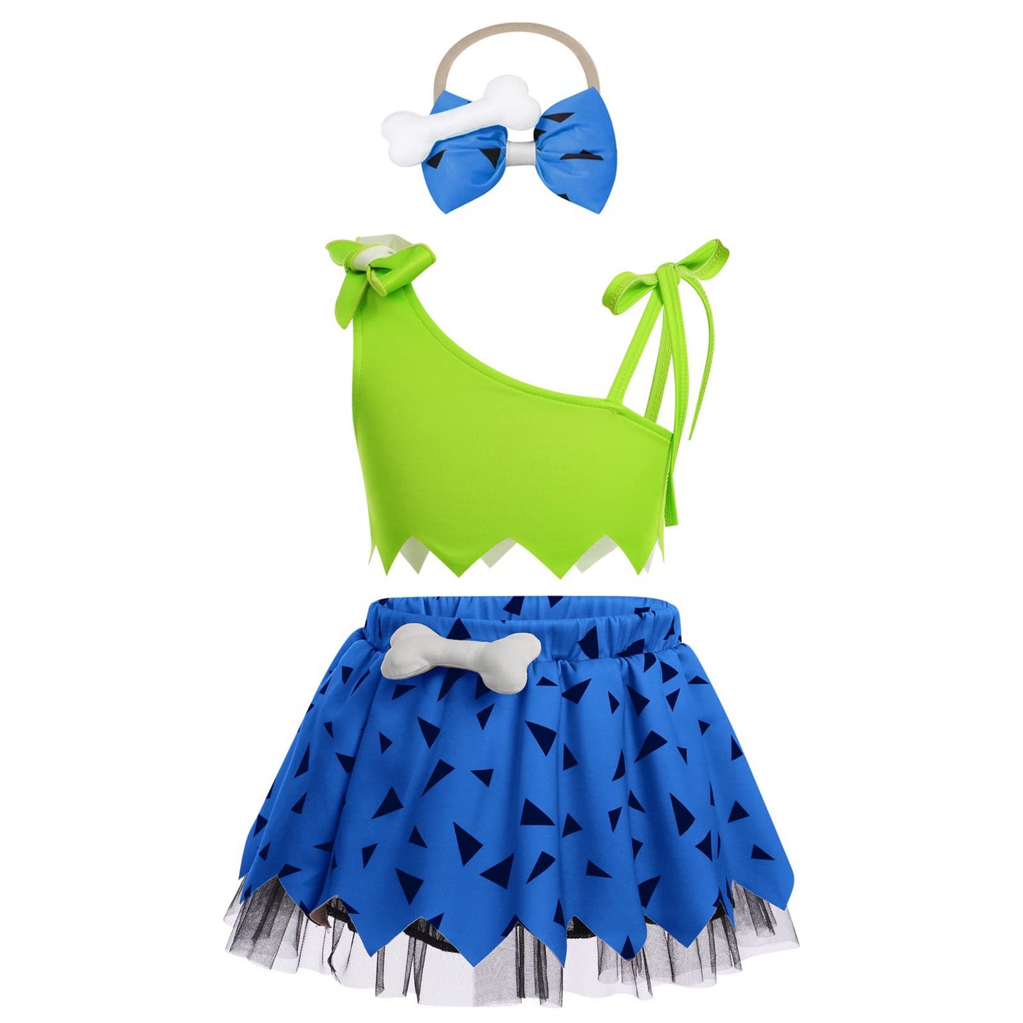 Children's Top Mesh Skirt Hair Band Three-piece Children's Suit