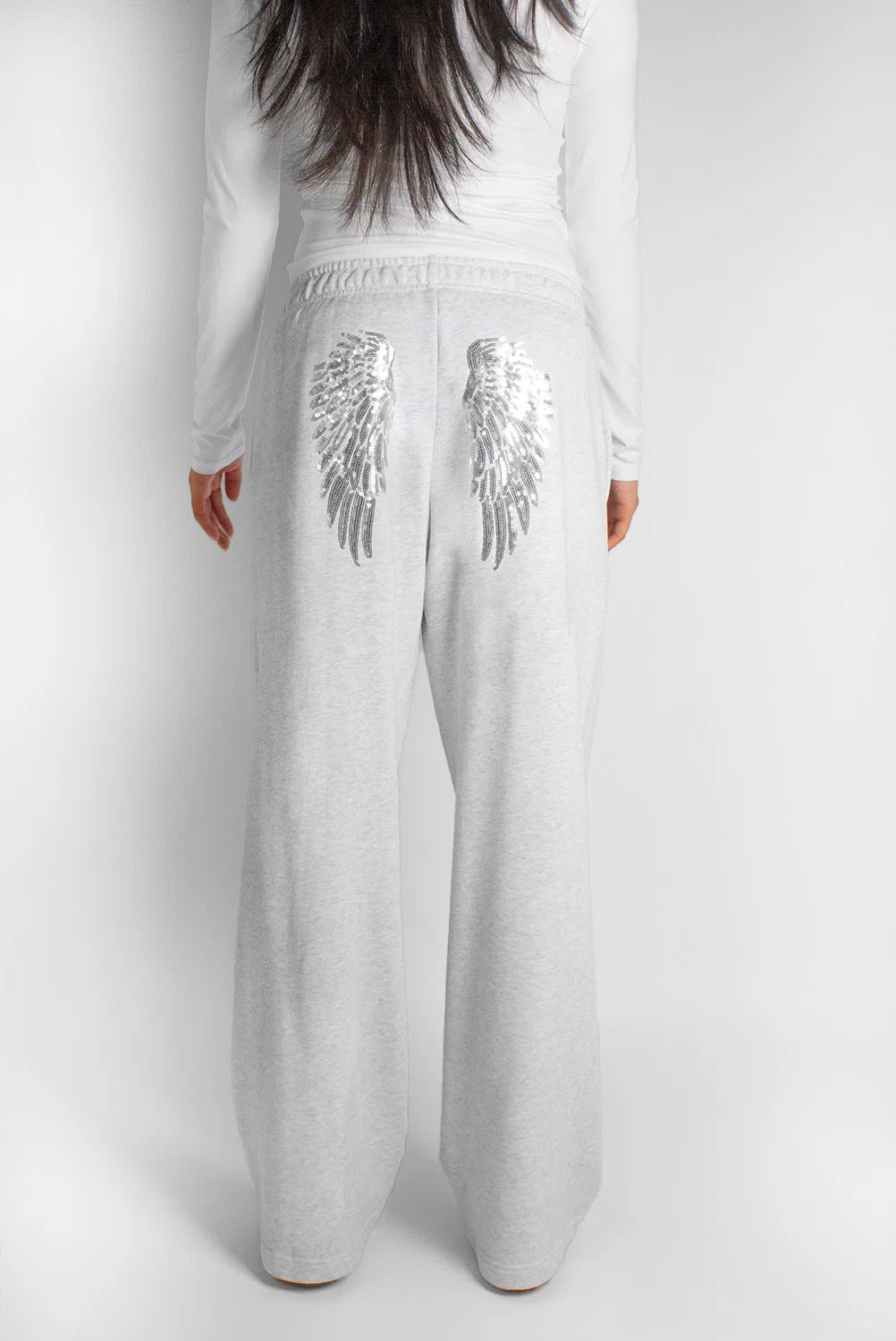 Women's Wings With Paillette Pure Color Fashion Casual Suit