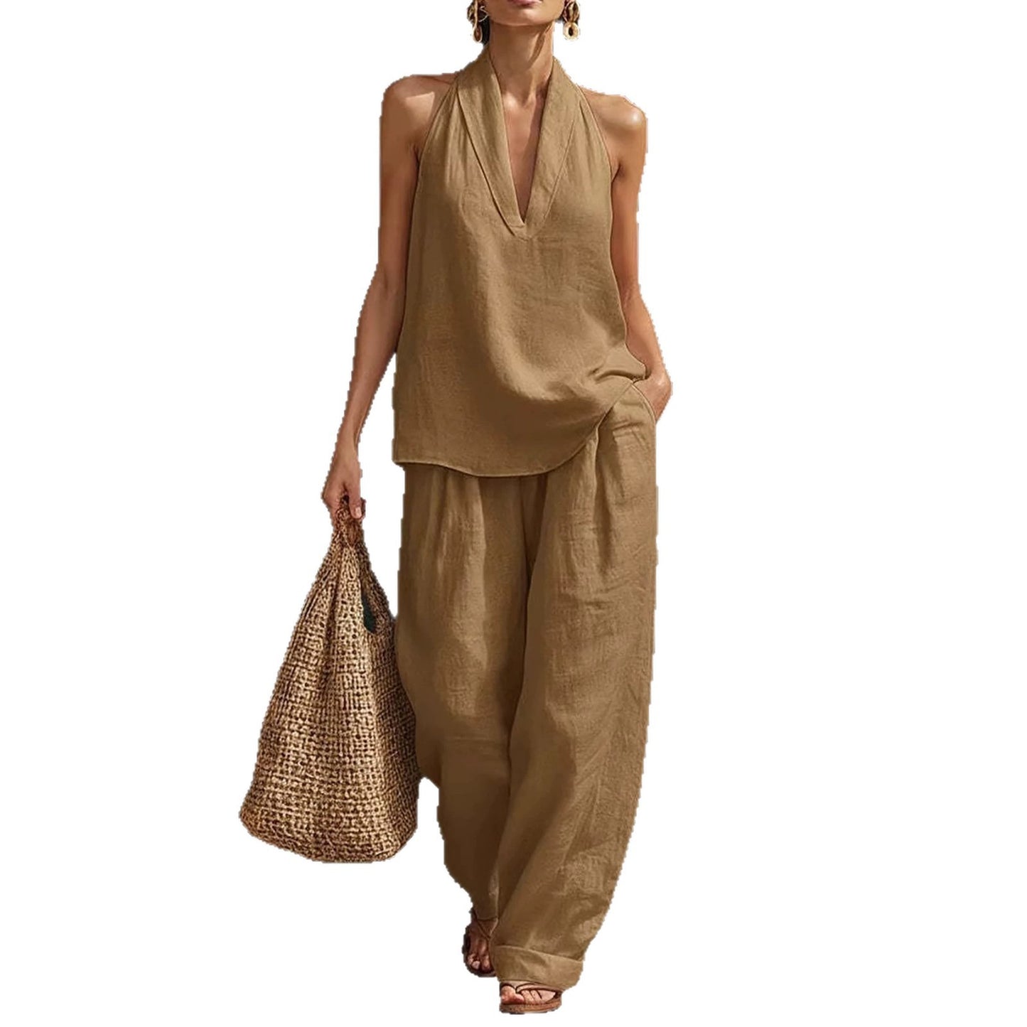 Cotton Linen Blended Commuter Slightly Fat Fashion Casual Suit
