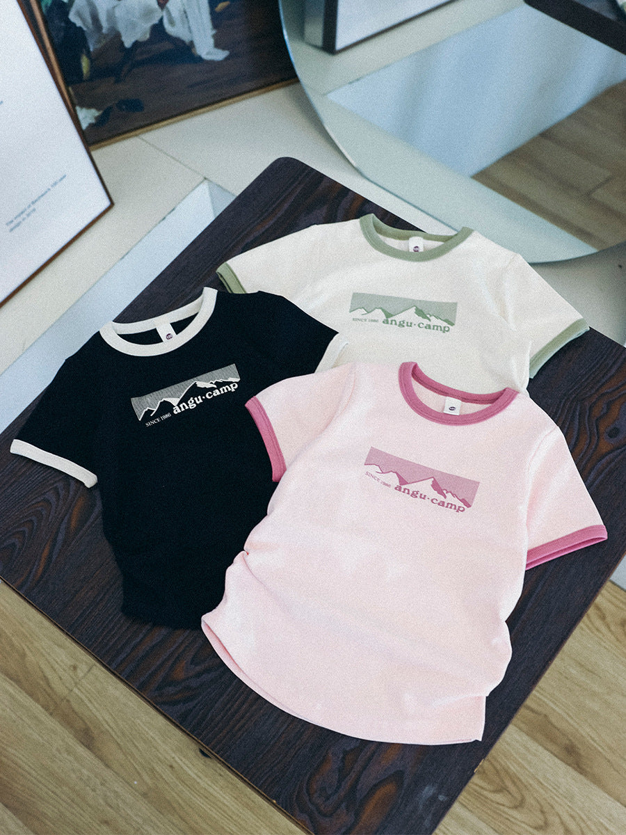 Children's Short-sleeved Clothing Slim Fit Peplum Top Children's T-shirt
