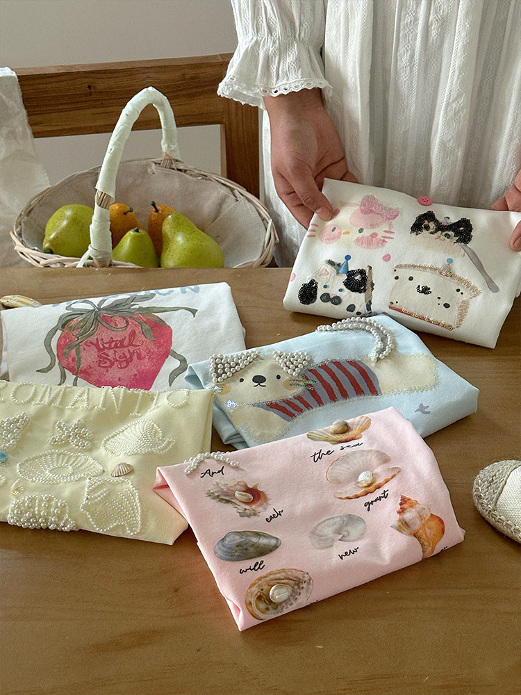 Children's Summer Cartoon Ice Feeling Fashion Pattern Children's T-shirt