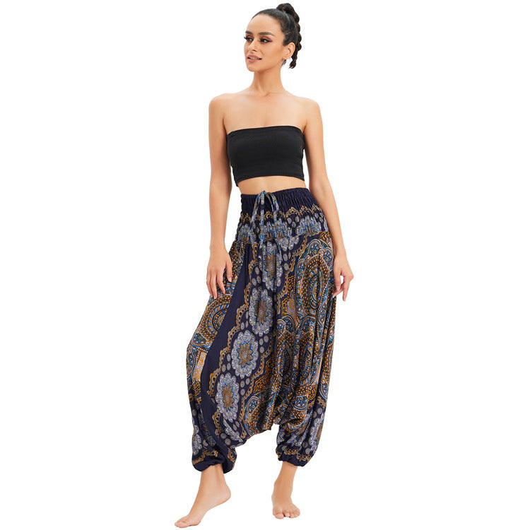 Yoga Clothes Bohemian Big Crotch Ethnic Casual Pants