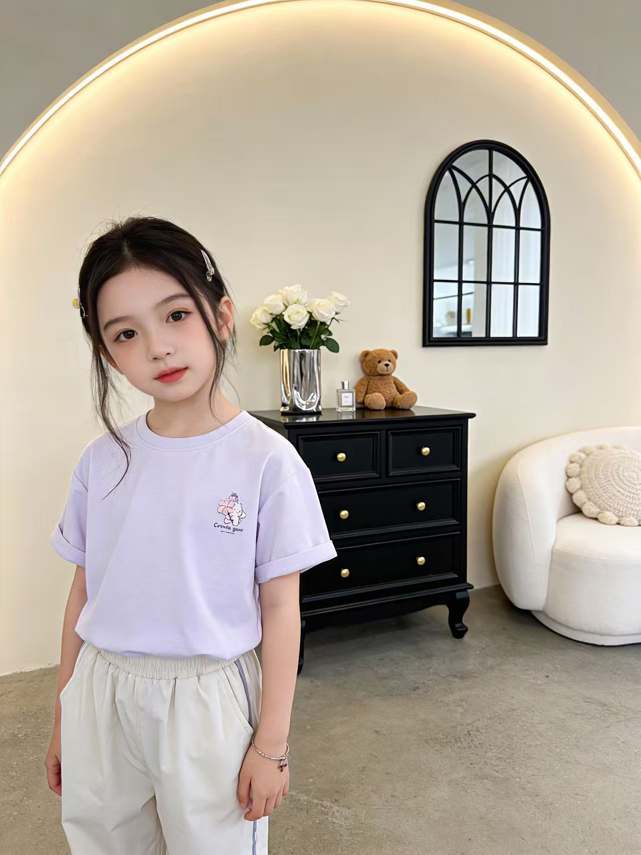 Children's Small Yellow Duck Short Sleeve Clothing Children's T-shirt