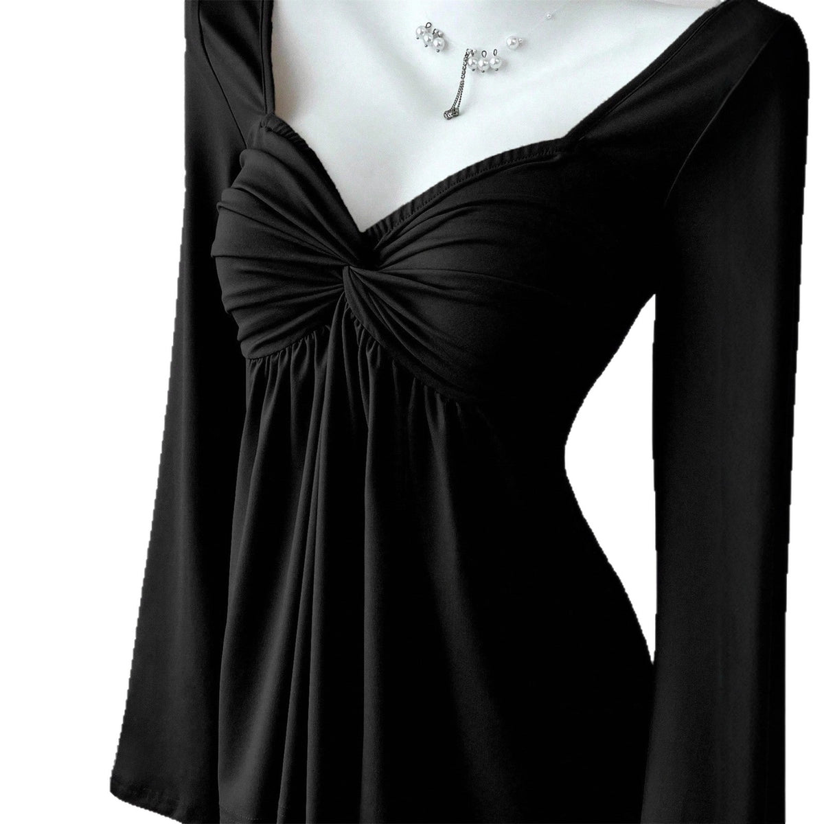 Women's French Style Design Chest Twist Fashionable Temperament Tops