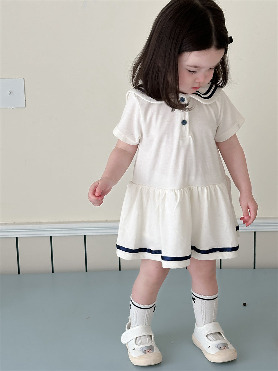 Children's University Style Thin Korean Clothing Summer Bloomer With Children's Dress