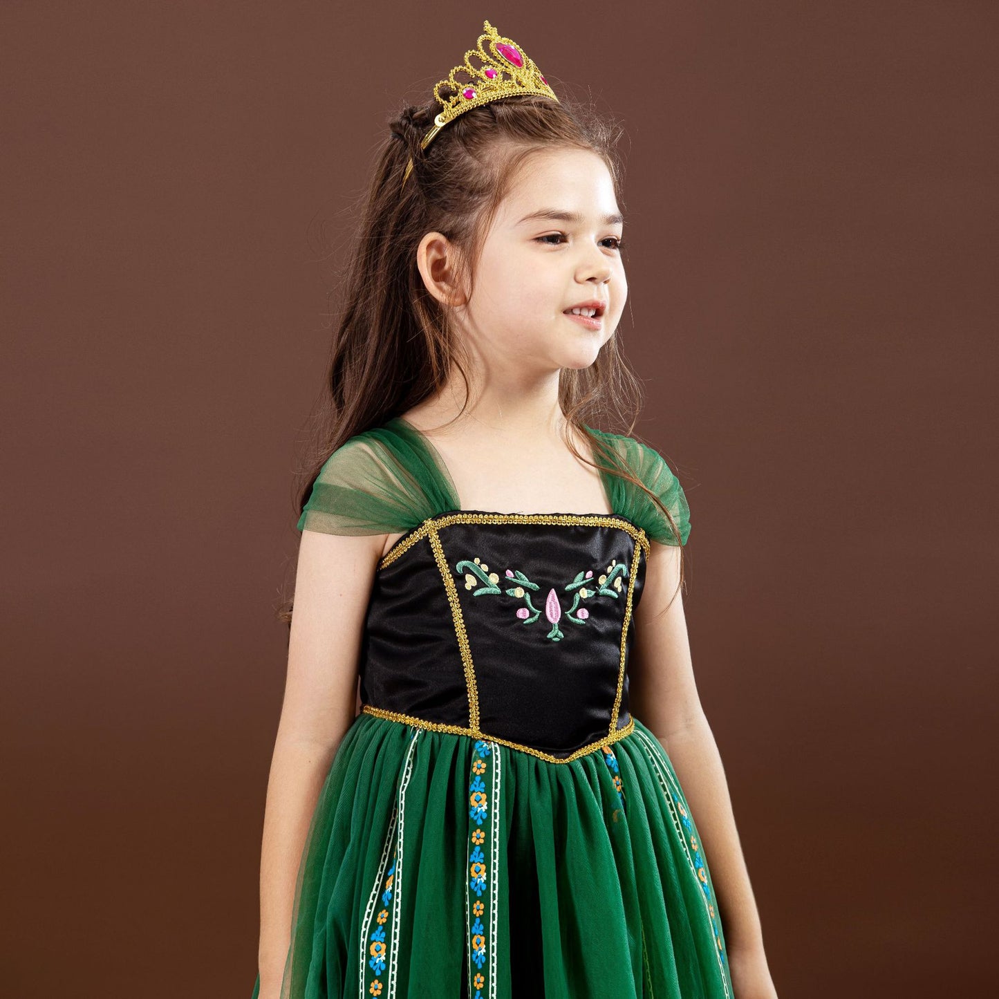 Frozen Anna Princess Short Sleeve Summer Tulle Skirt Children's Dress
