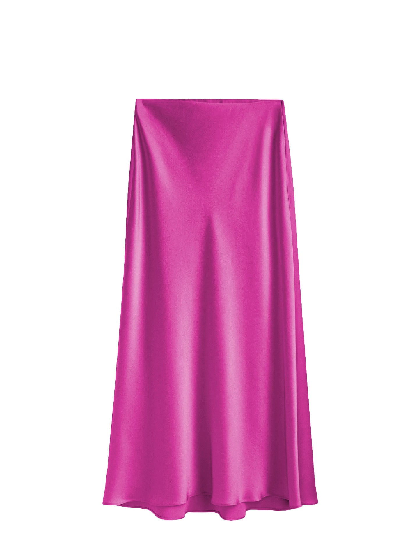 Women's Satin High Waist Elastic Quality Split Skirt
