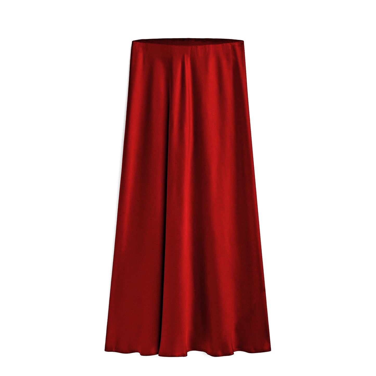 Women's Satin High Waist Elastic Quality Split Skirt