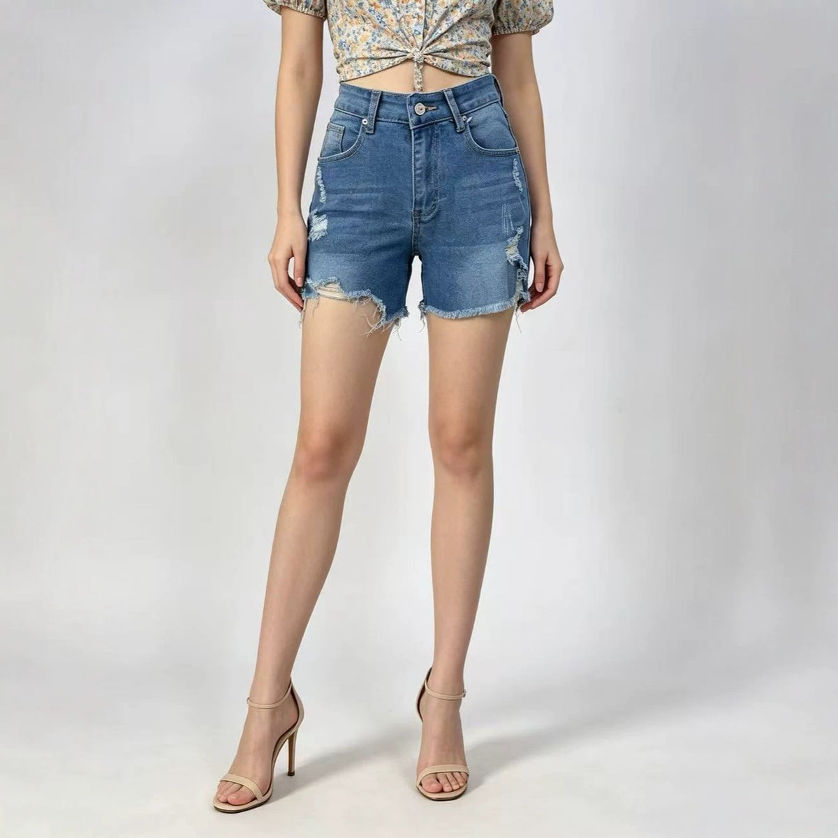 Women's Sexy Hot High Waist Wash Worn Burrs Slimming Jeans