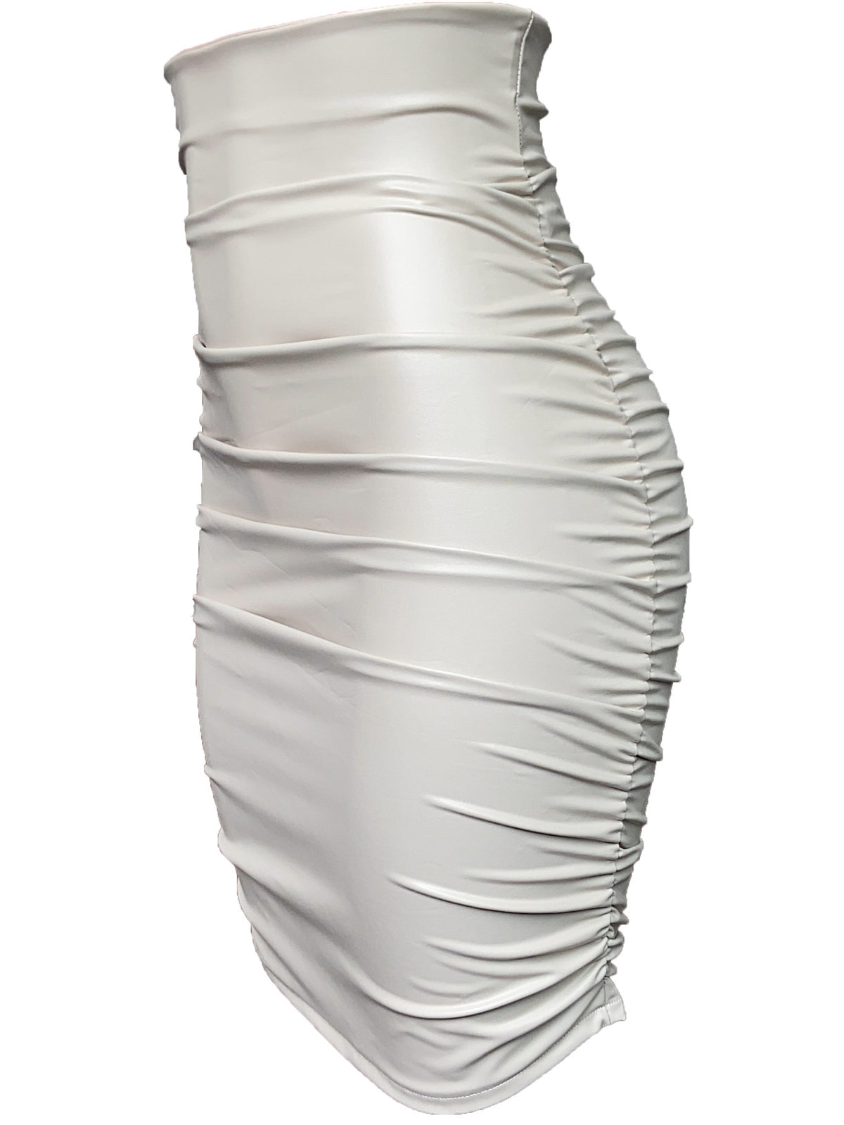 Women's Leather Pleated Zipper High Waist Hip Skirt